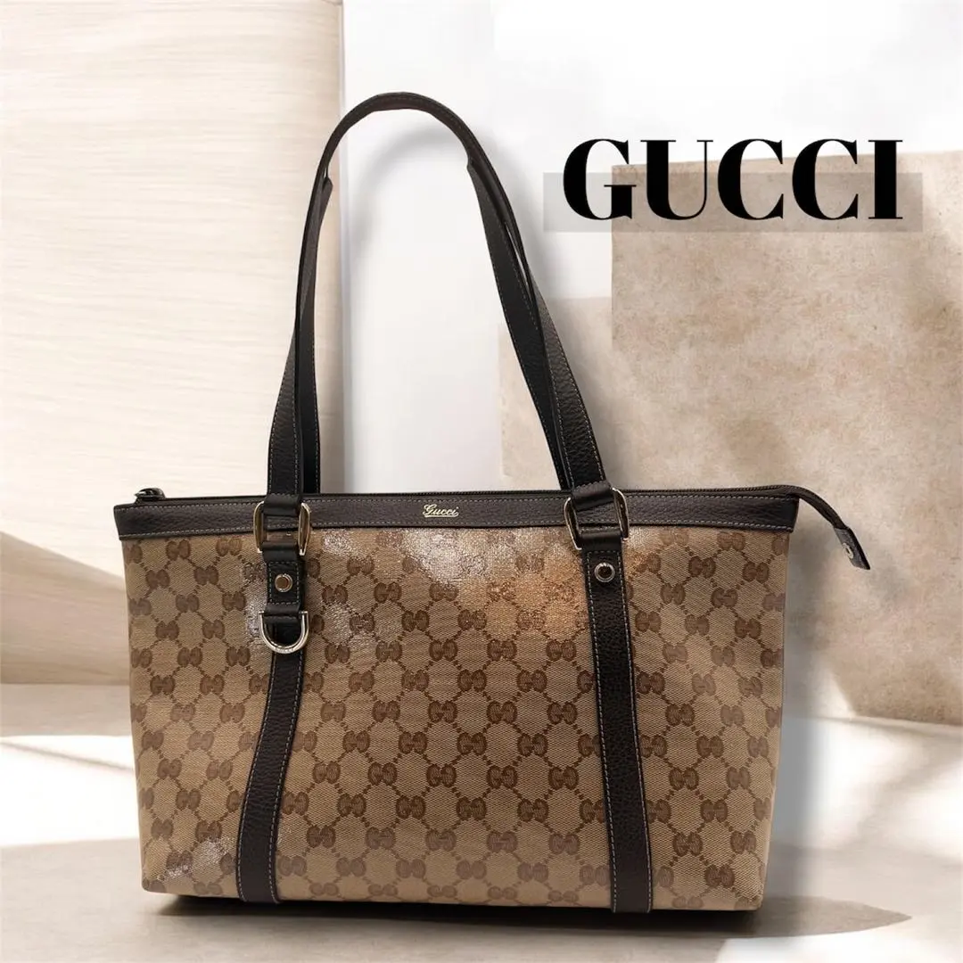 GUCCI GG柄クリスタルPVCカーフレザー トートバッグ