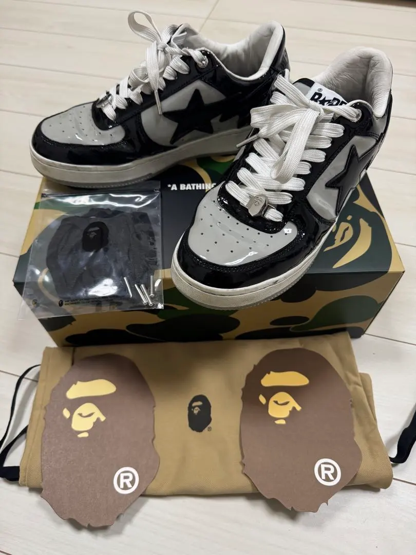 A BATHING APE ベイプスタ　スニーカー ブラック/グレー