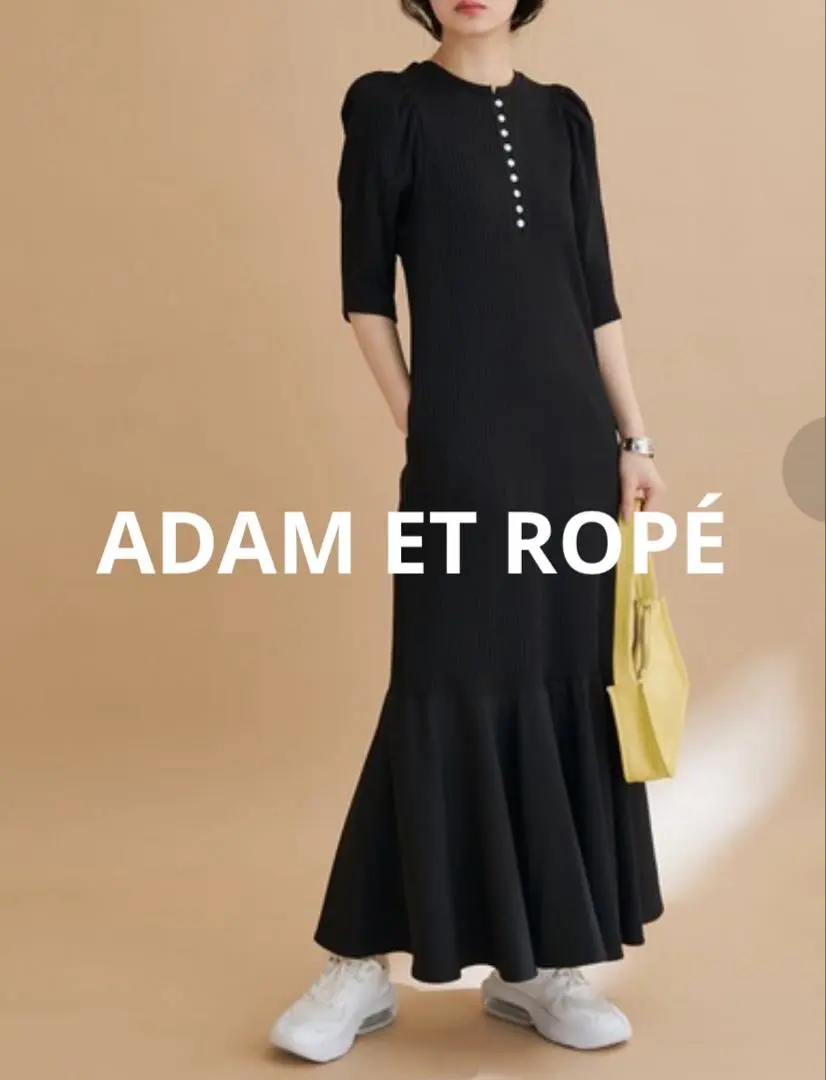 ADAM ET ROPÉ マーメイドコンビワンピース 前後2WAY ブラック