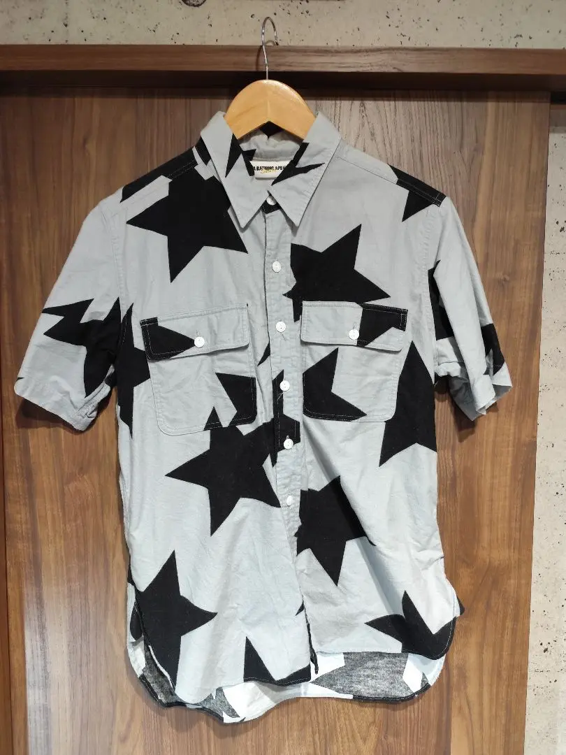 【希少】A BATHING APE BAPESTA スター 半袖シャツ グレー