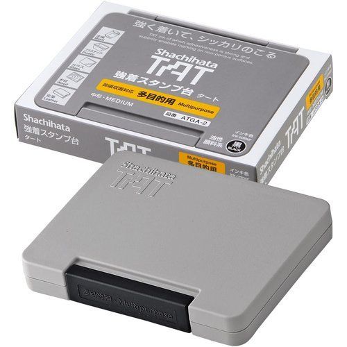 シャチハタ 強着 スタンプ台 TAT 多目的用 中型 黒 ATGA-2-K
