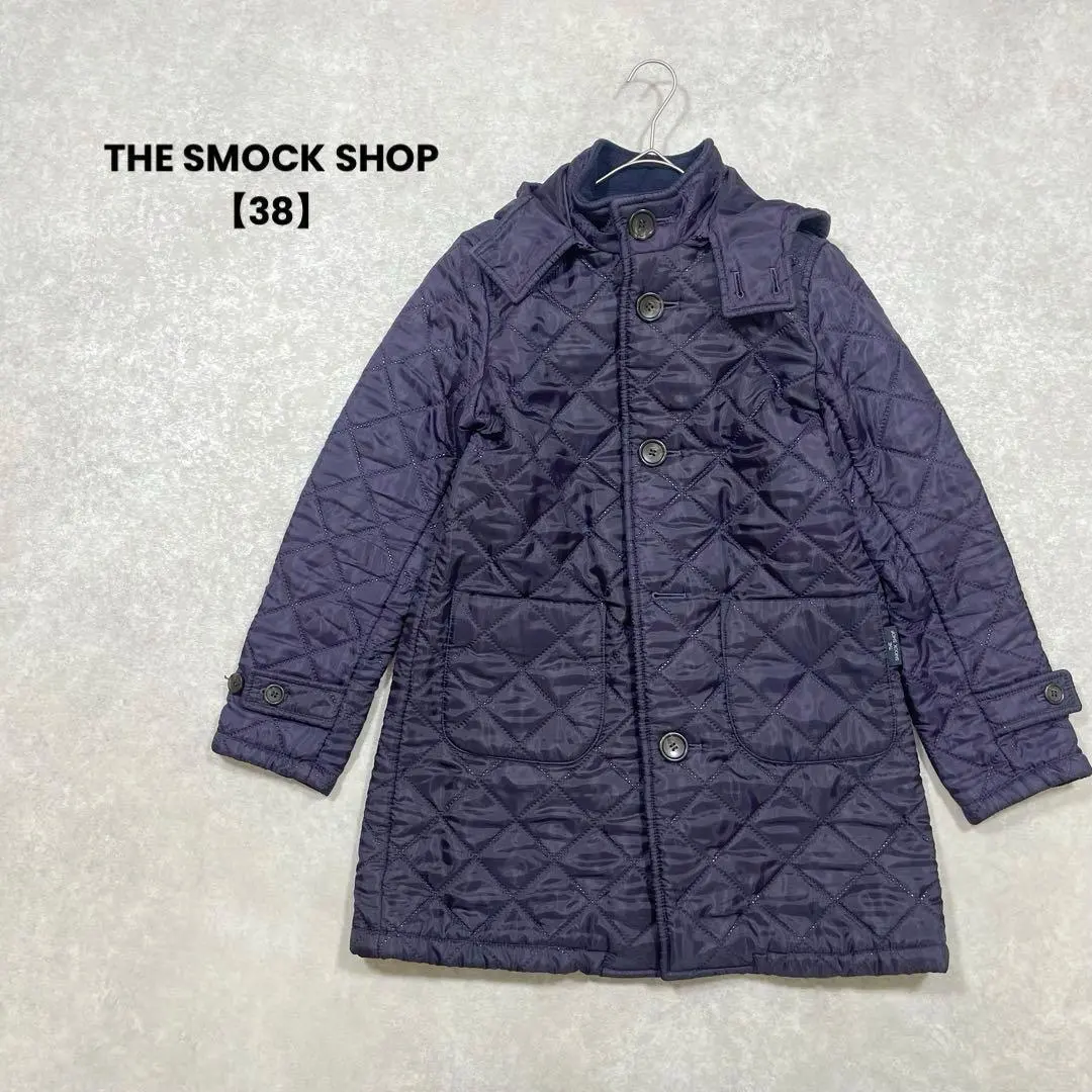 THE SMOCK SHOP/フード付キルティングコート/38/パープル/綺麗め