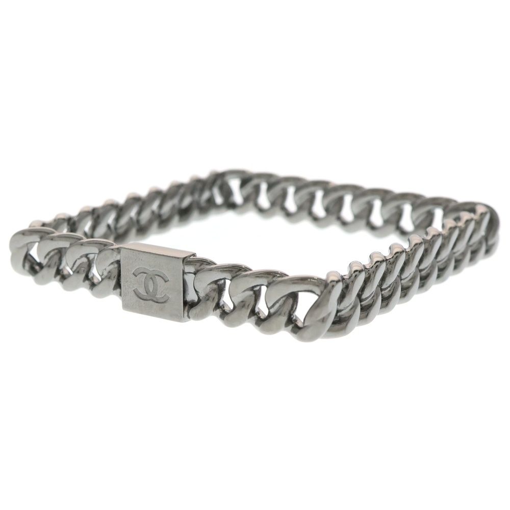 CHANEL (シャネル) ココマーク チェーンリンク スクエアバングル ブレスレット B15 P シルバー