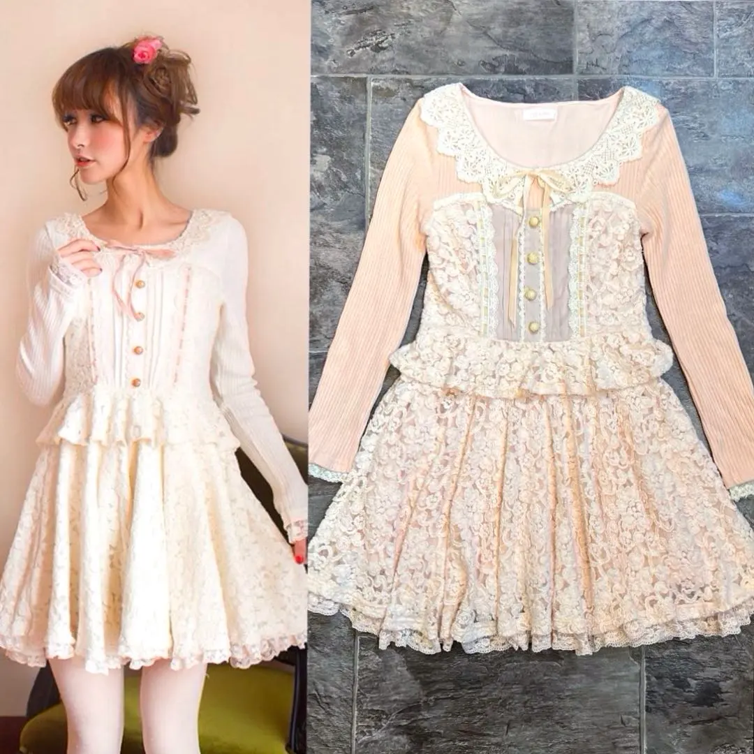 【極美品】当時物 LIZ LISA 姫かわレースミニワンピースF 姫カジ 地雷系