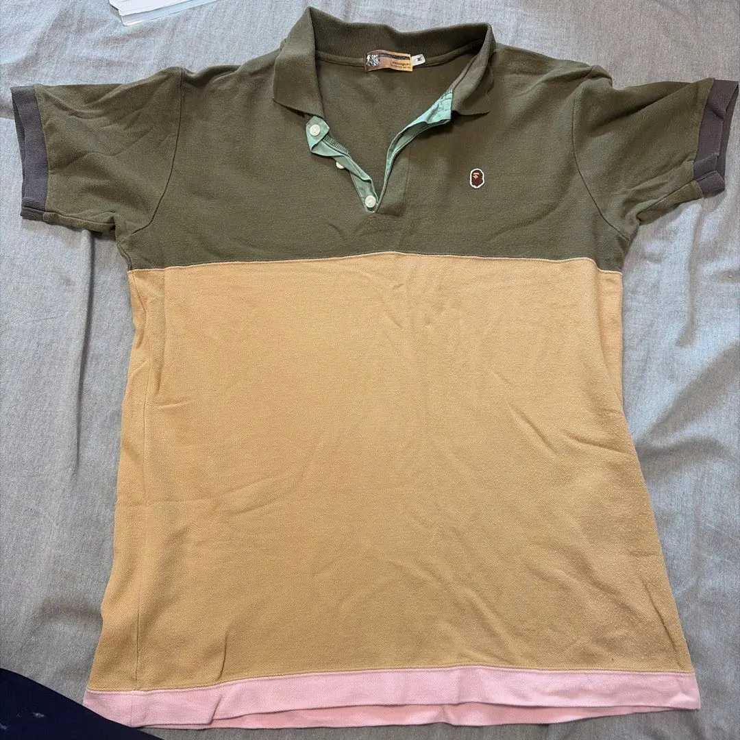 90s'A BATHING APE ポロシャツ マルチカラー Mサイズ