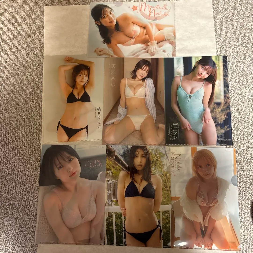 雑誌付録品グラビアアイドル両面クリアファイル7枚セット